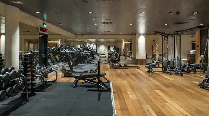 State-of-the-art building fitness center.