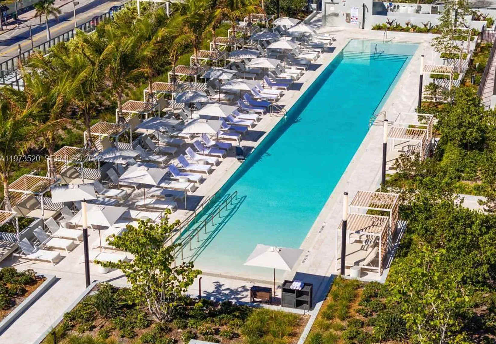 Pristine, Olympic-sized swimming pool for guests.